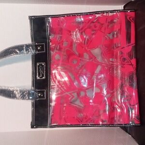 Romero Britto Pink and Black Tote Bag